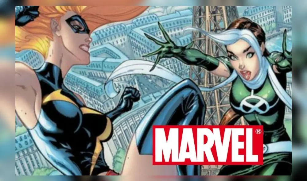 Capitana Marvel y Rogue. Capitana Marvel y Rogue.