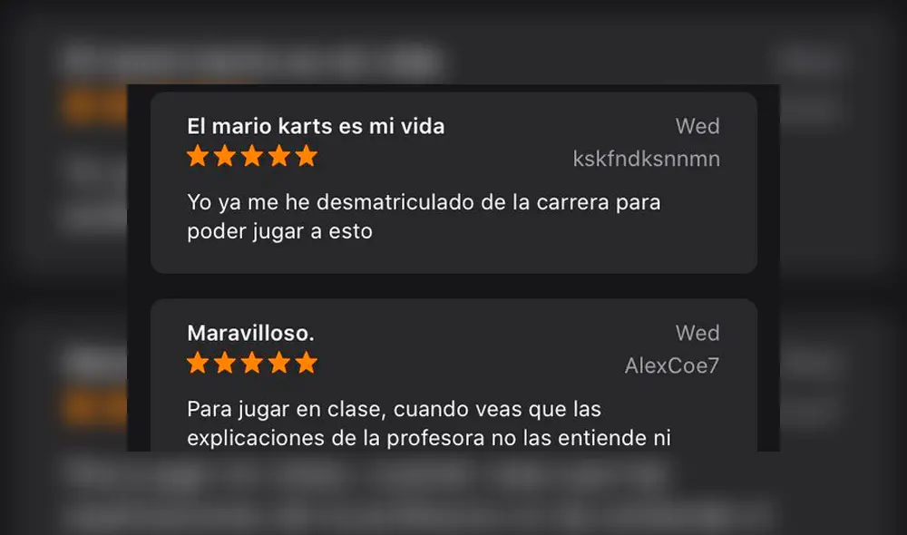 Las hilarantes 'opiniones' de Mario Kart Tour.