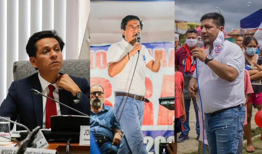 Los hermanos Meléndez Celis, Jorge (Juntos por Loreto) y Fernando (Alianza Para el Progreso), y Jorge Chávez Silvano (Somos Perú), candidatos para presidir la región con más conflictos sociales del país. Foto: composición LR/Fernando Meléndez/Facebook/Jorge Rene Chavez Silvano/Facebook
