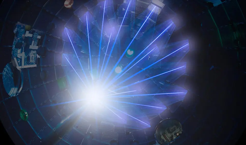 Los científicos del LNLL usan láseres para producir la fusion nuclear en el NIF. Imagen: referencial / LNLL