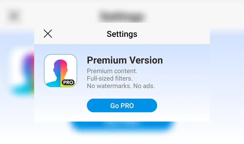 FaceApp Pro elimina las marcas de agua y te da acceso a todos sus filtros.
