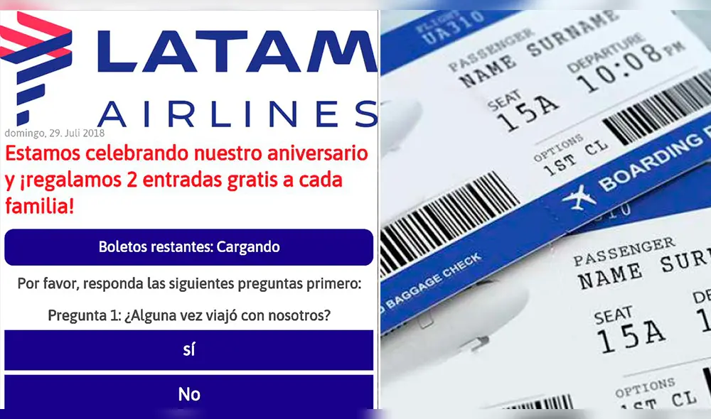 WhatsApp: cuidado con falso mensaje de pasajes aéreos gratis en LATAM