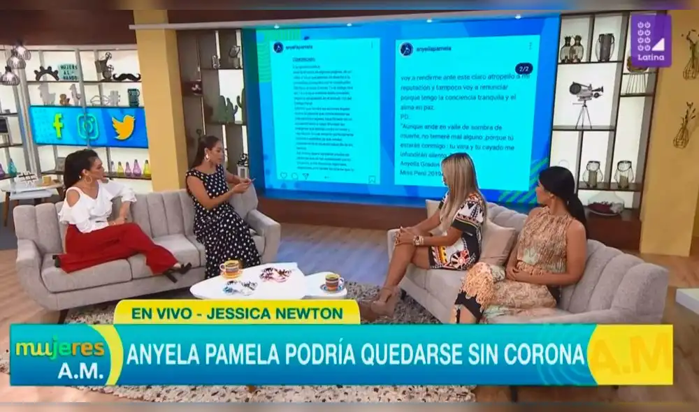 Jessica Newton le pidió a Anyella Grados entregar la corona del Miss Perú [VIDEO]