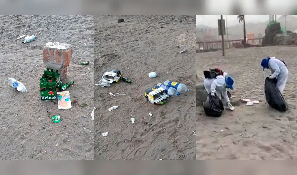 Se encontraron varias botellas y latas de cerveza y otras bebidas alcohólicas que dejaron los visitantes. Fotos: Sanhueza Noticias.