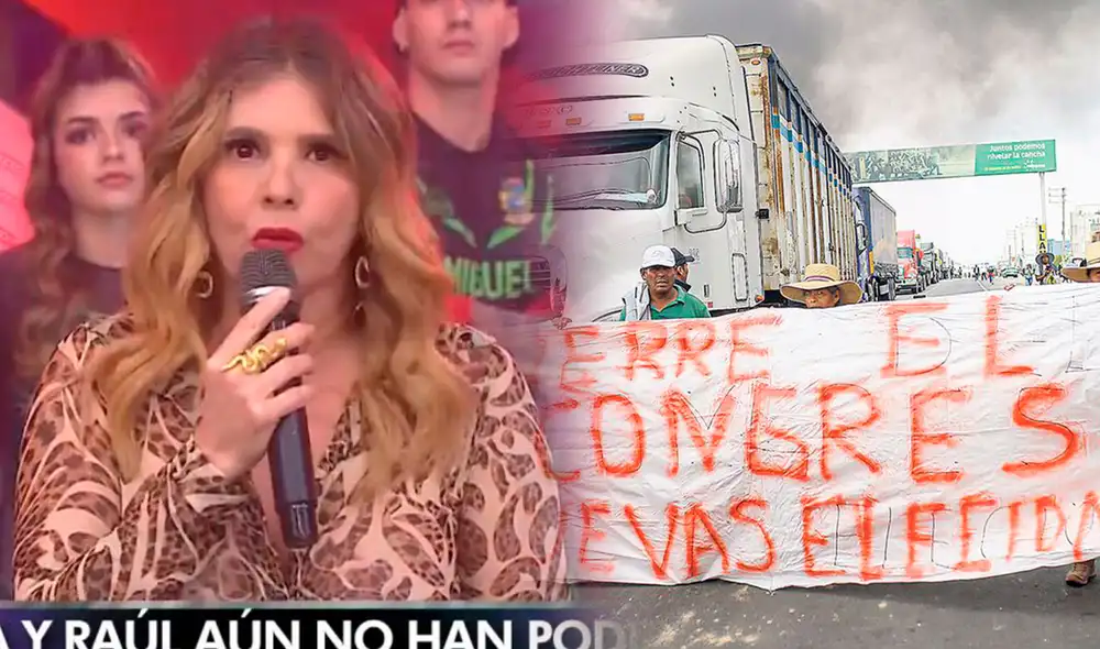 Johanna San Miguel señala que 2 nuevos participantes quedaron varados en el norte del país por bloqueos. Video: América TV. Johanna San Miguel señala que 2 nuevos participantes quedaron varados en el norte del país por bloqueos. Video: América TV.