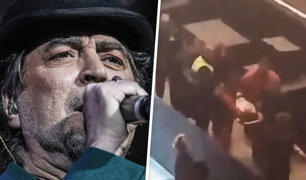 El cantautor fue bajado del escenario en una camilla y entre las palmas de los miles de asistentes. (Foto: Composición)