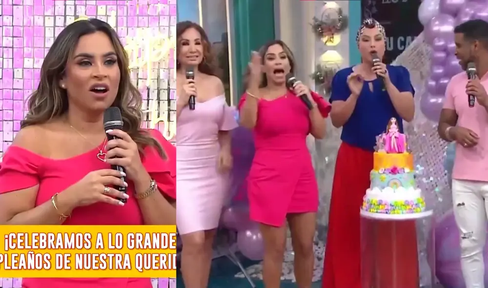 Se cayó la decoración del cumpleaños de Ethel Pozo EN VIVO. Foto: composición LR/ captura de América TV Se cayó la decoración del cumpleaños de Ethel Pozo EN VIVO. Foto: composición LR/ captura de América TV