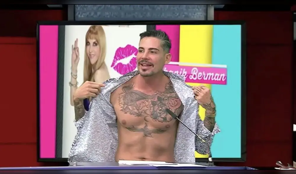 Adrián Cuén y Shanik Berman protagonizaron un divertido vídeo en el que se quitó la camisa. (Foto: Captura) Adrián Cuén y Shanik Berman protagonizaron un divertido vídeo en el que se quitó la camisa. (Foto: Captura)