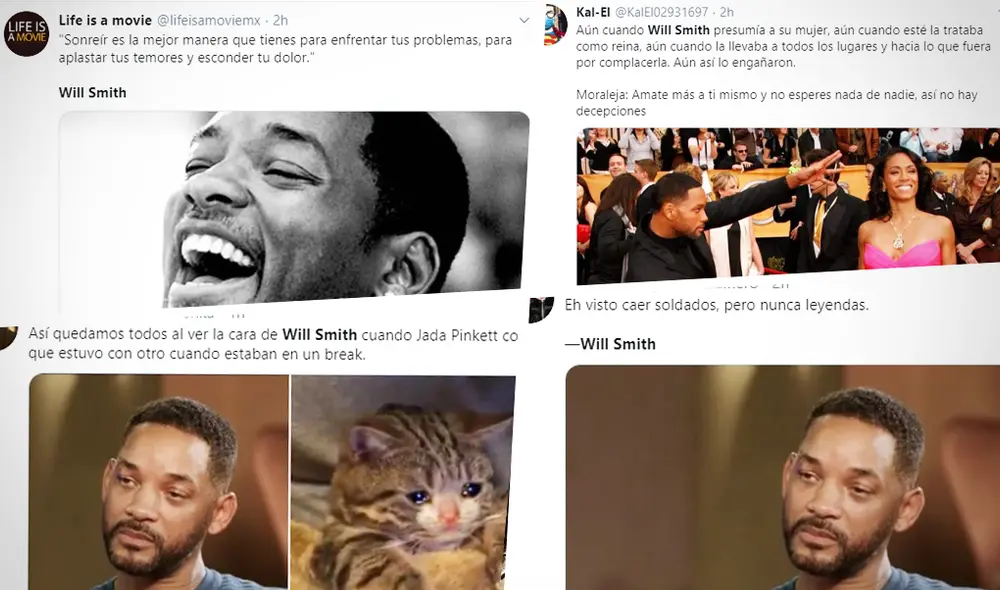 Usuarios en twitter defienden a Will Smith tras la confesión de su esposa Jada Pinkett [FOTOS]. Foto: captura twitter.