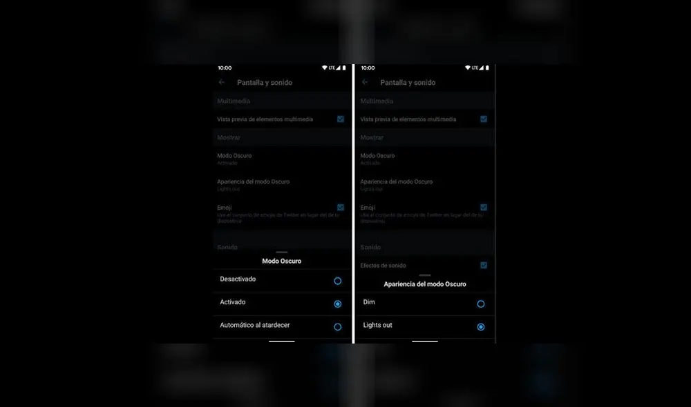 Los usuarios de móviles Android ua pueden usar del nuevo 'modo oscuro' de Twitter.