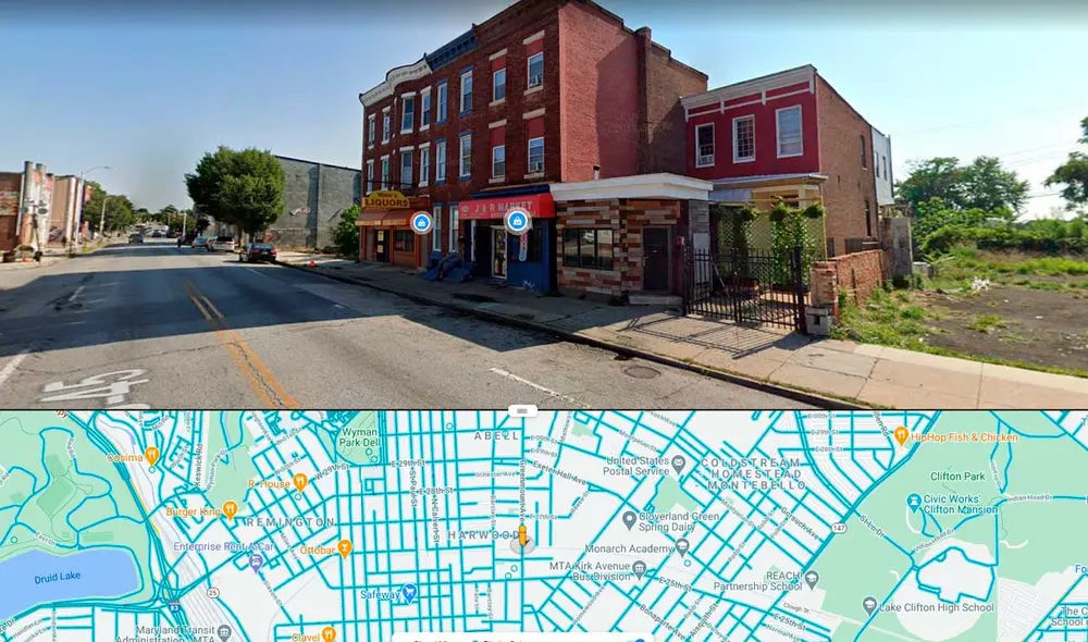 Desliza las imágenes para ver cómo luce el local comercial en el que se filmó varias escenas de la recordada serie House of cards. Foto: captura de Google Maps