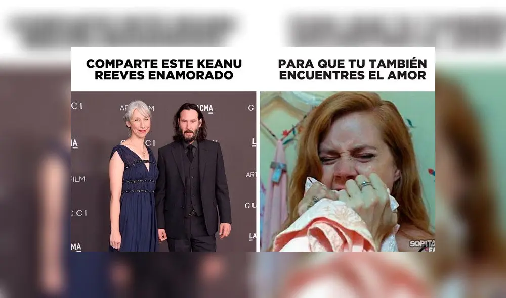 Los divertidos ‘memes’ de Keanu Reeves y Alexandra Grant que encendieron las redes [FOTO]