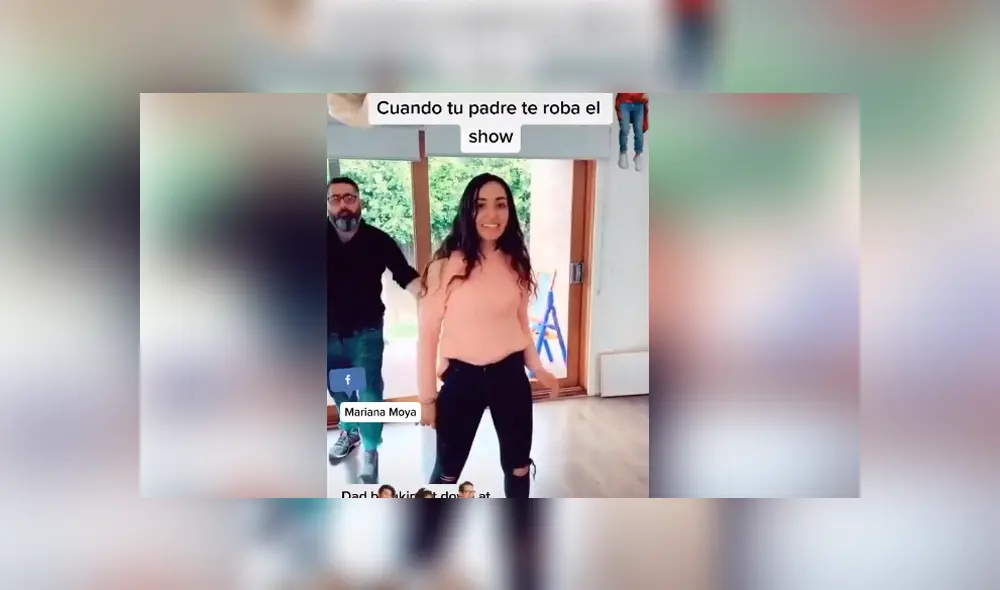 Un padre vio que su hija estaba haciendo un video de baile y se robó el protagonismo. Foto: TikTok Un padre vio que su hija estaba haciendo un video de baile y se robó el protagonismo. Foto: TikTok