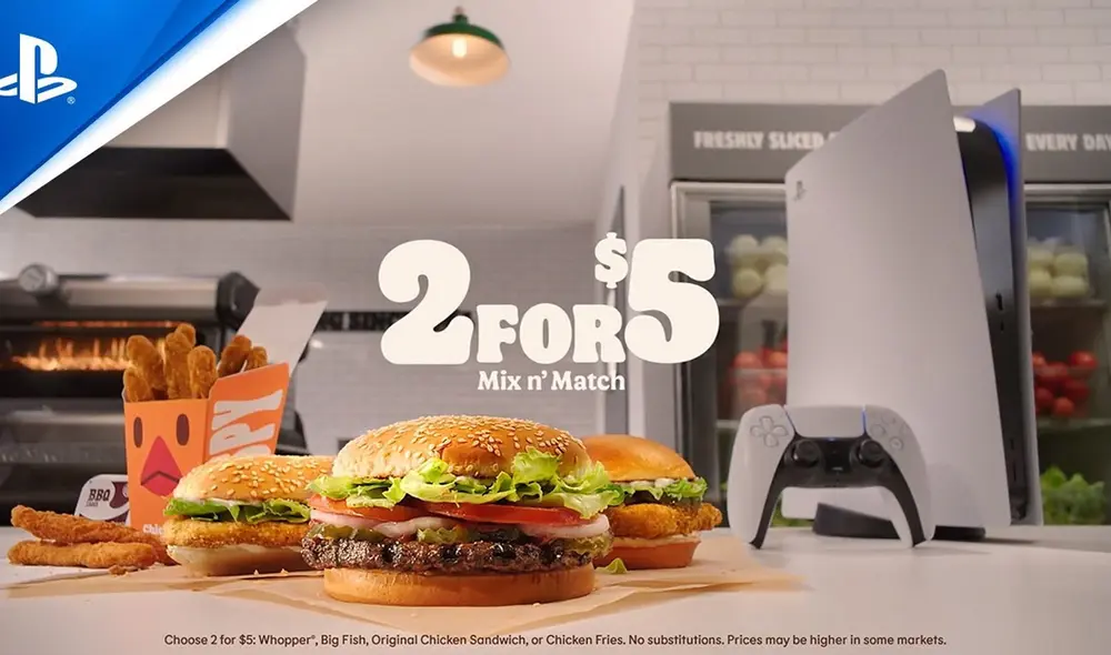 Sorteo de PS5 es exclusivo para clientes de Burger King en Estados Unidos. Captura de YouTube Sorteo de PS5 es exclusivo para clientes de Burger King en Estados Unidos. Captura de YouTube