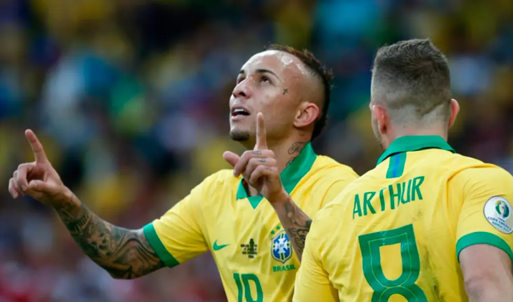Everton salió campeón con Brasil en la Copa América 2019 tras vencer en la final a Perú. (FOTO: AFP). Everton salió campeón con Brasil en la Copa América 2019 tras vencer en la final a Perú. (FOTO: AFP).