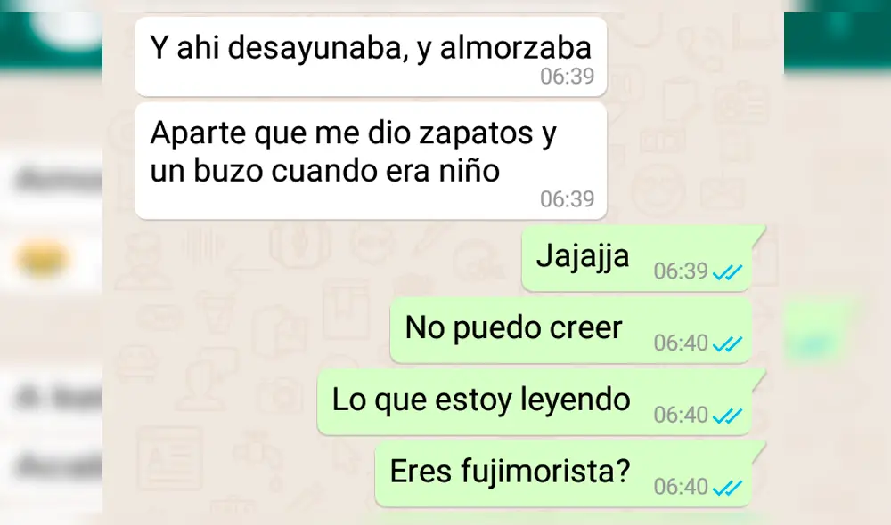 Vía WhatsApp: peruana termina su relación al enterarse que su novio apoya al fujimorismo [FOTOS]