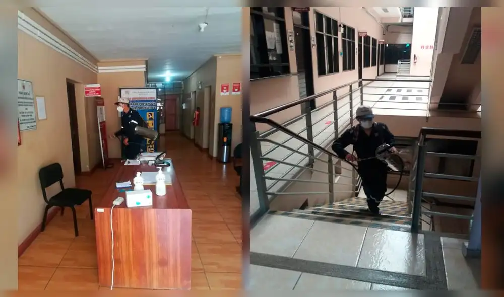 Desinfección de sede judicial de Sullana