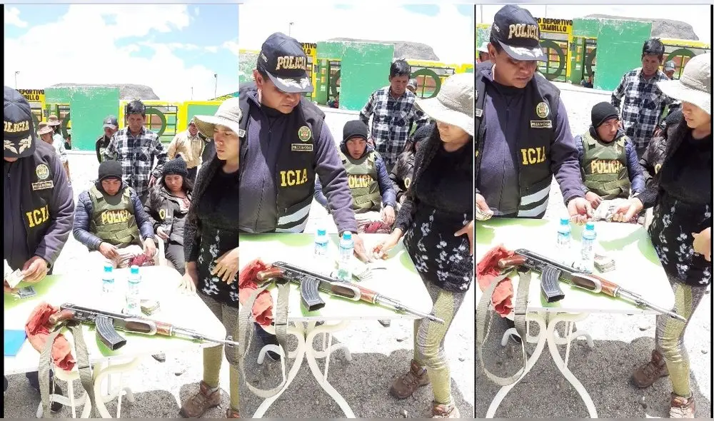 Puno. Mayor PNP Pedro Felipe Campos Cusihuamán en el momento de entregar el dinero a la agraviada, cuya casa horas antes irrumpió con otros policías. Puno. Mayor PNP Pedro Felipe Campos Cusihuamán en el momento de entregar el dinero a la agraviada, cuya casa horas antes irrumpió con otros policías.