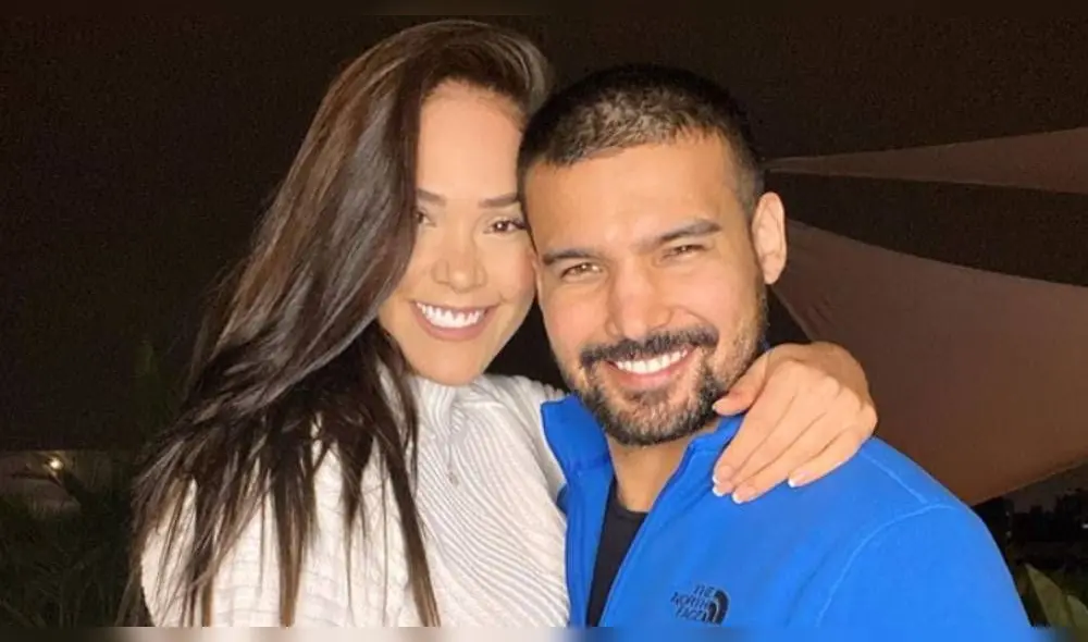 Karen Schwarz y Ezio Oliva abrazándose. | FOTO: Instagram.