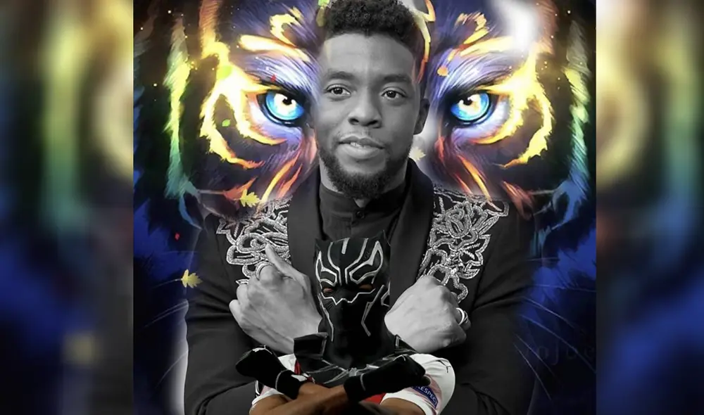 Aubameyang rinde homenaje a Chadwick Boseman. | Foto: redes sociales