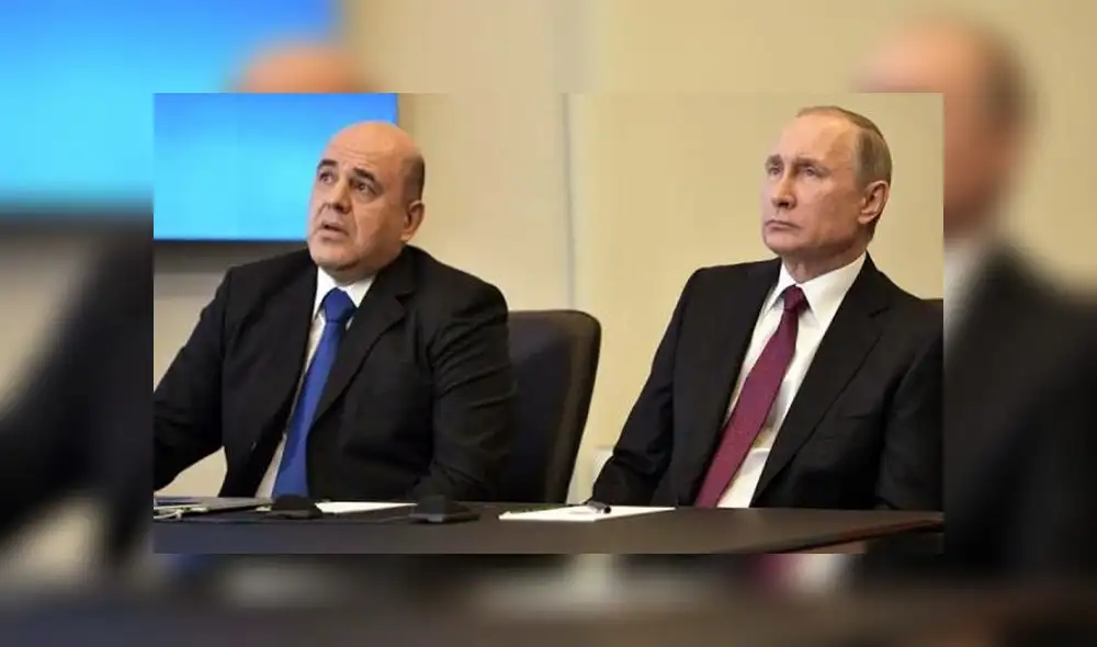 Vladimir Putin (d) nombró a Mishustin primer ministro de Rusia en enero pasado. Foto: difusión Vladimir Putin (d) nombró a Mishustin primer ministro de Rusia en enero pasado. Foto: difusión