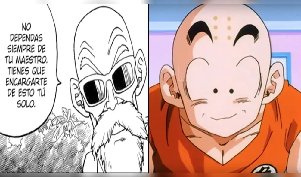 Maestro Roshi sigue como siempre y abandona a Krillin frente a villano