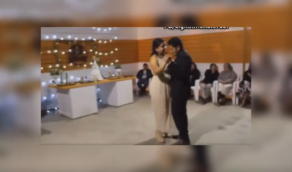 Video es viral en YouTube. La pareja de recién casados sorprendió a todos los invitados a su boda bailando el tema de Digimon. Foto: Captura.