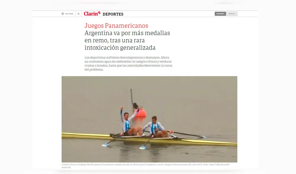 Juegos Panamericanos: atletas se intoxicaron en sede de remo Juegos Panamericanos: atletas se intoxicaron en sede de remo