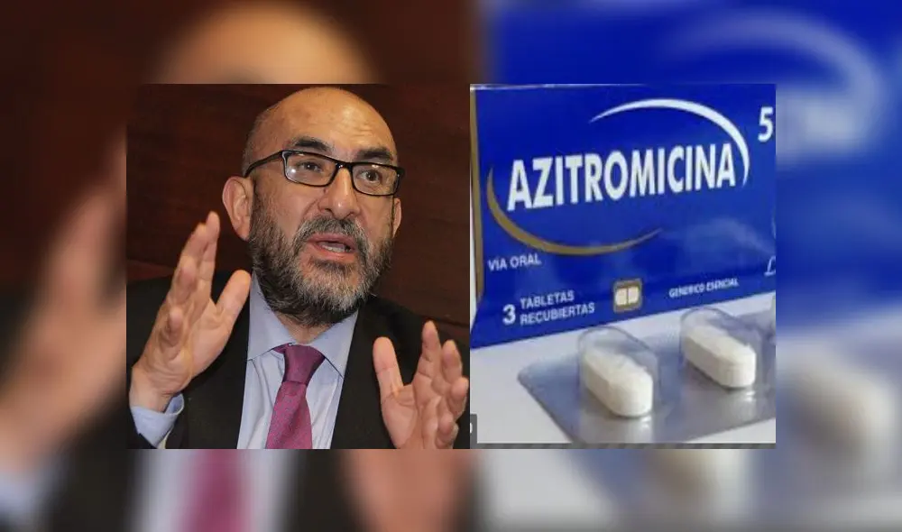 Elmer Huerta sobre la azitromicina. Créditos: Composición. Elmer Huerta sobre la azitromicina. Créditos: Composición.