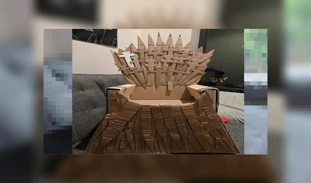 Facebook: Fan de Game of Thrones hace un Trono de Hierro de cartón para su gato y luce así [VIDEO]