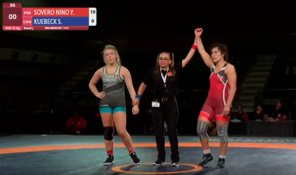 La peruana se impuso sin problemas en sus tres enfrentamientos. Foto: United World Wrestling. La peruana se impuso sin problemas en sus tres enfrentamientos. Foto: United World Wrestling.