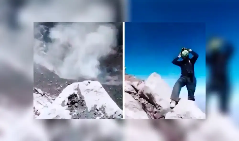 Jóvenes suben y graban interior del volcán Popocatépetl en plena erupción [VIDEOS]