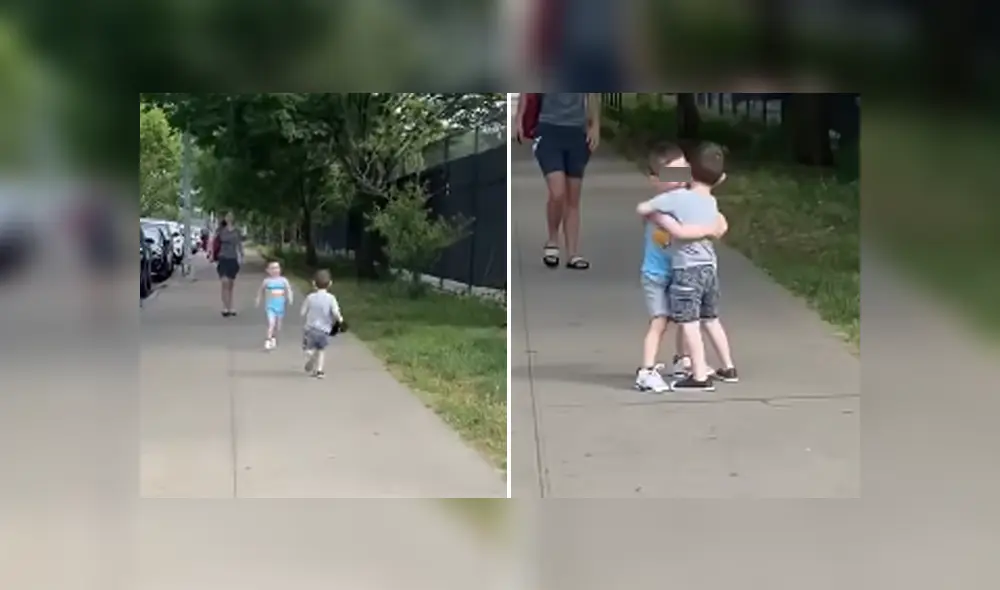 Los menores volvieron a verse tras pasar un largo tiempo separados por la cuarentena. Foto: YouTube Los menores volvieron a verse tras pasar un largo tiempo separados por la cuarentena. Foto: YouTube