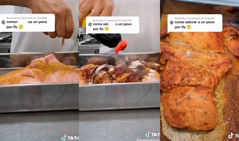 Desliza las imágenes para saber un poco más sobre la preparación de este exquisito pavo al horno. Foto: captura de TikTok/@amnerlolodiazalbe