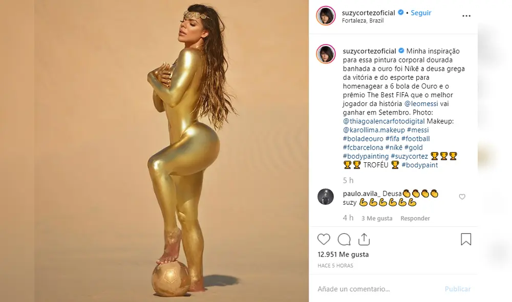 Suzy Cortez se rinde ante su amor platónico Lionel Messi con impactante topless