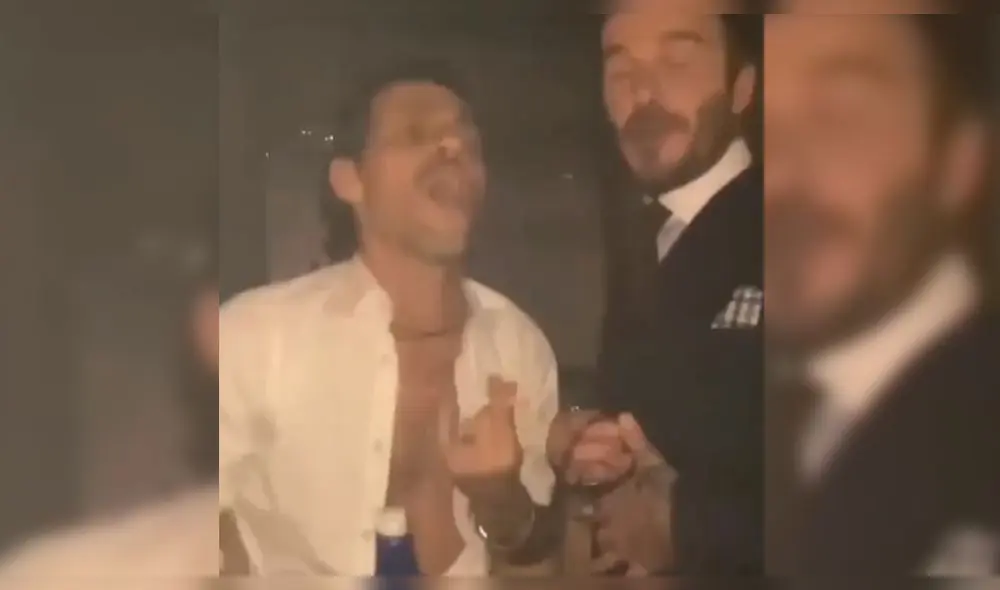 Marc Anthony y David Beckham