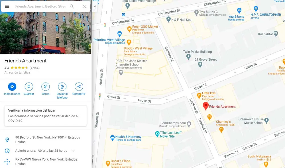 Desliza las imágenes para ver cómo luce actualmente el departamento donde se filmó la famosa serie Friends. Foto: Captura de Google Maps. Desliza las imágenes para ver cómo luce actualmente el departamento donde se filmó la famosa serie Friends. Foto: Captura de Google Maps.