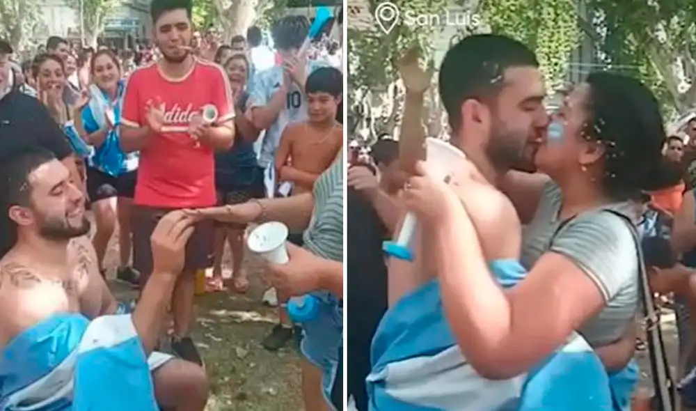 Matías Mass se arrodilló en medio de la multitud para pedirle matrimonio a su novia Tamara Rocha. Foto: Captura de TikTok/ telefenoticias Matías Mass se arrodilló en medio de la multitud para pedirle matrimonio a su novia Tamara Rocha. Foto: Captura de TikTok/ telefenoticias