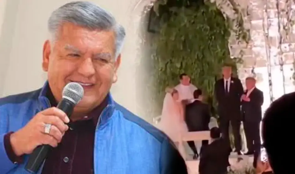 El patriarca de los Acuña hizo gala de su oratoria en la boda de Brunella Horna y Richard Acuña. Foto: captura/Instagram/difusión