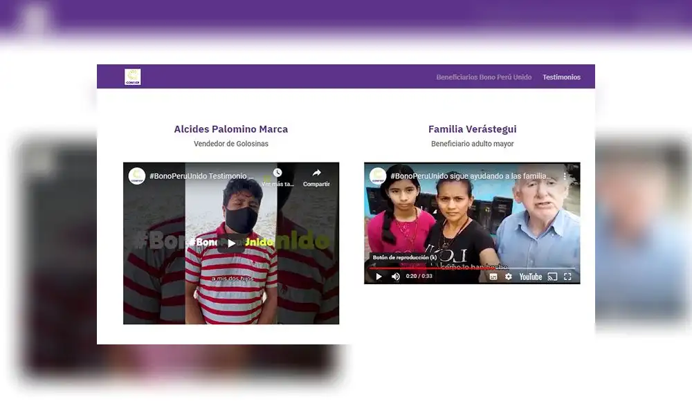 Bono Perú Unido Confiep: ¿quiénes pueden cobrar los 380 soles? Foto: captura de la web Bono Perú Unido.