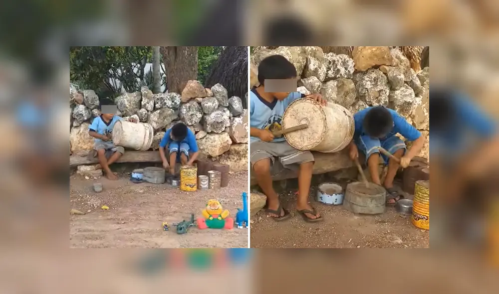 Dos niños sorprendieron con su talento para la música en medio de la calle. Foto: Facebook Dos niños sorprendieron con su talento para la música en medio de la calle. Foto: Facebook