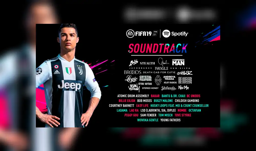 El soundtrack de FIFA 19. El soundtrack de FIFA 19.