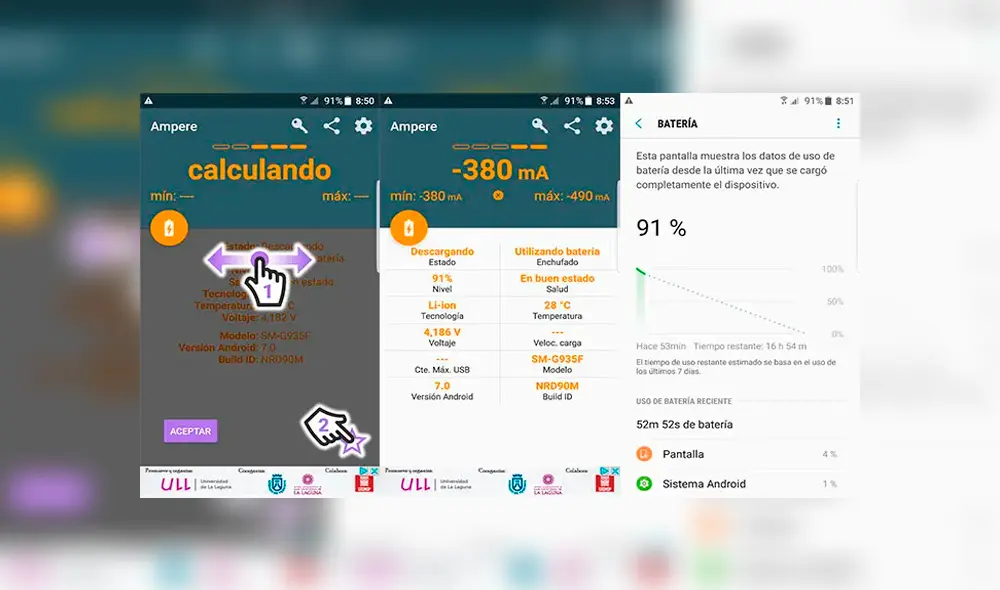 Verifica el estado de carga con una app como Ampere.