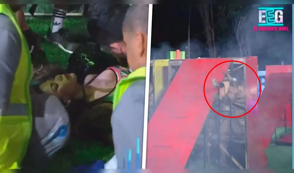 La 'combatiente' cayó de espaldas desde varios metros de altura durante peligroso circuito del programa.