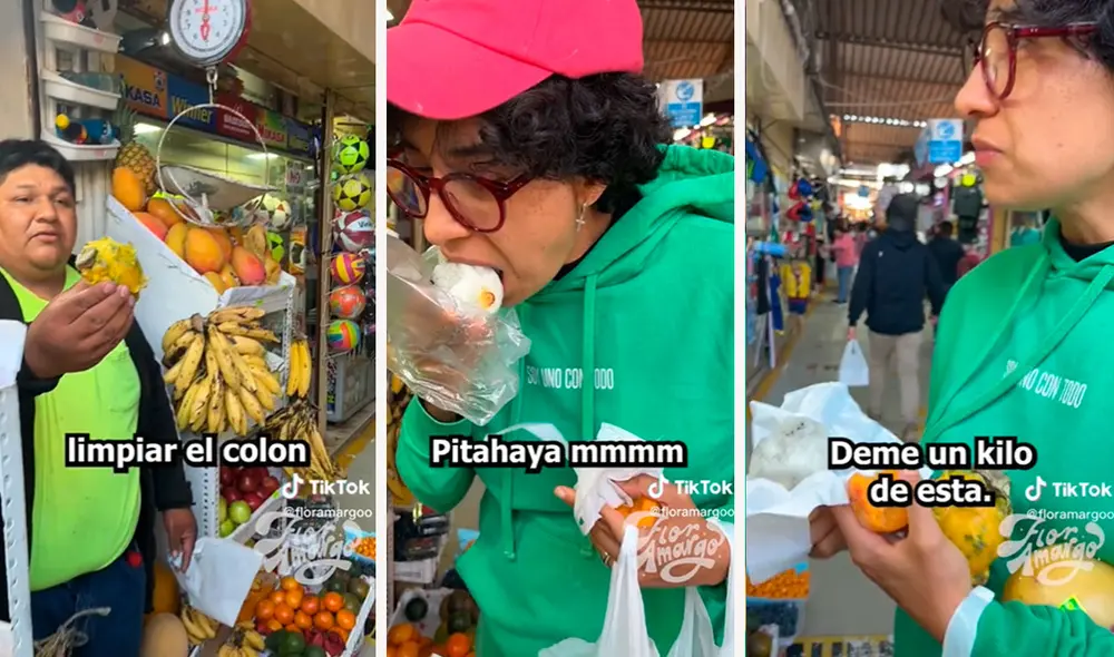 Tras quedar encantada con el sabor de la fruta, la joven pidió al comerciante que le diera 1 kilo para llevar a casa. Foto: composición LR/TikTok/@floramargoo