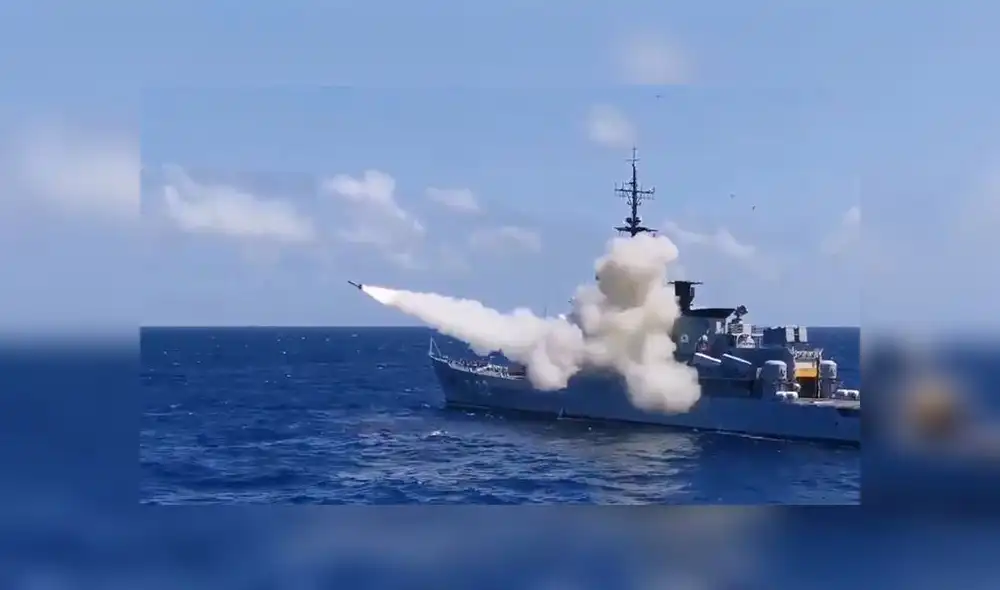 Desde aguas de la isla de La Orchila se lanzó el poderoso misil Otomat. Foto: FANB