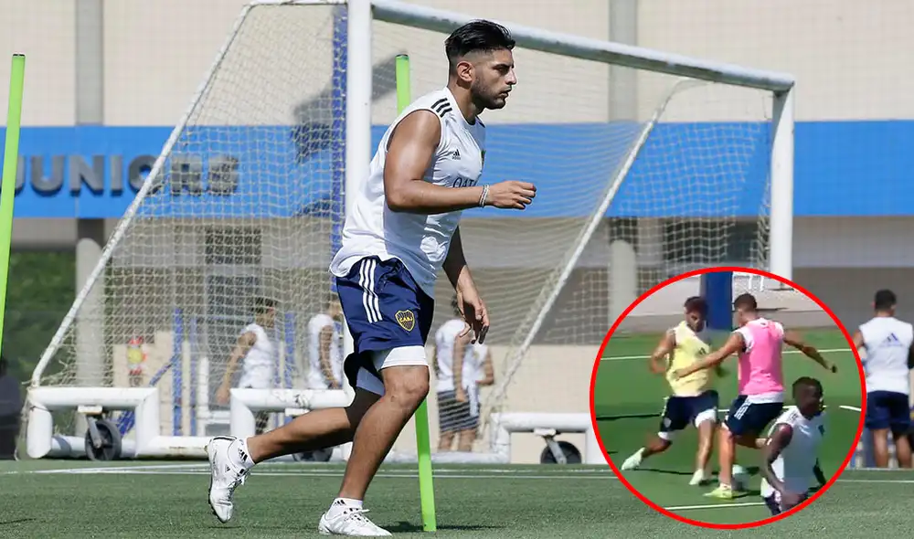 Zambrano entrenó por primera vez con Boca Juniors, pero no la tuvo tan fácil. Foto: Boca Juniors.
