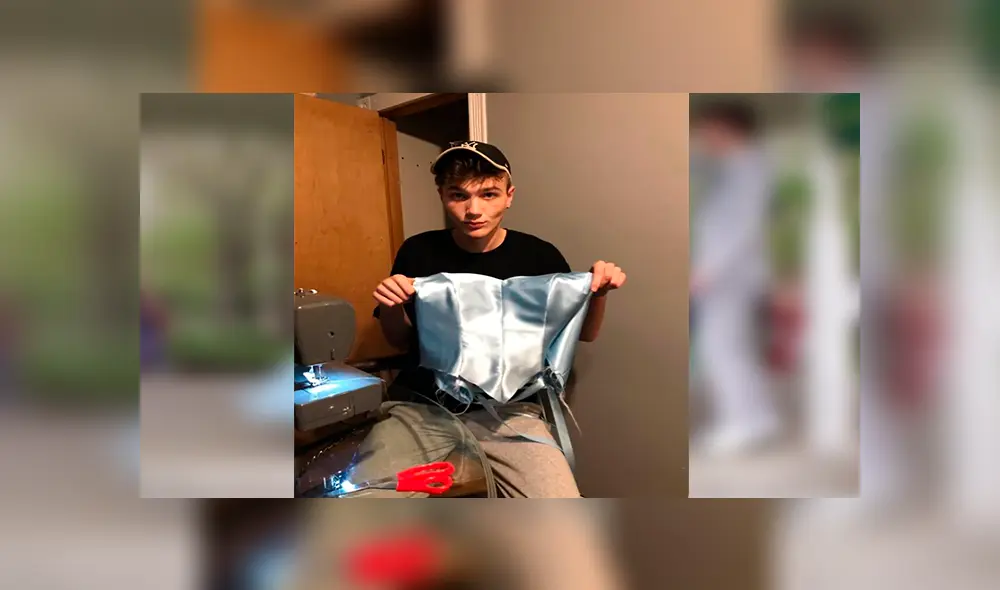 En Facebook, un joven quiso sorprender a su mejor amigo y le fabricó un vestido estilo princesa para su graduación.