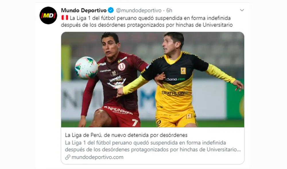 Liga 1 Movistar: medios internacionales informaron la suspensión del fútbol peruano.