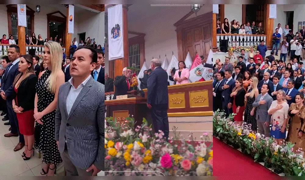 Brunella Horna acompañó a César Acuña en su juramentación como gobernador de La Libertad. Foto: composición LR/Brunella Horna/Instagram/César Acuña